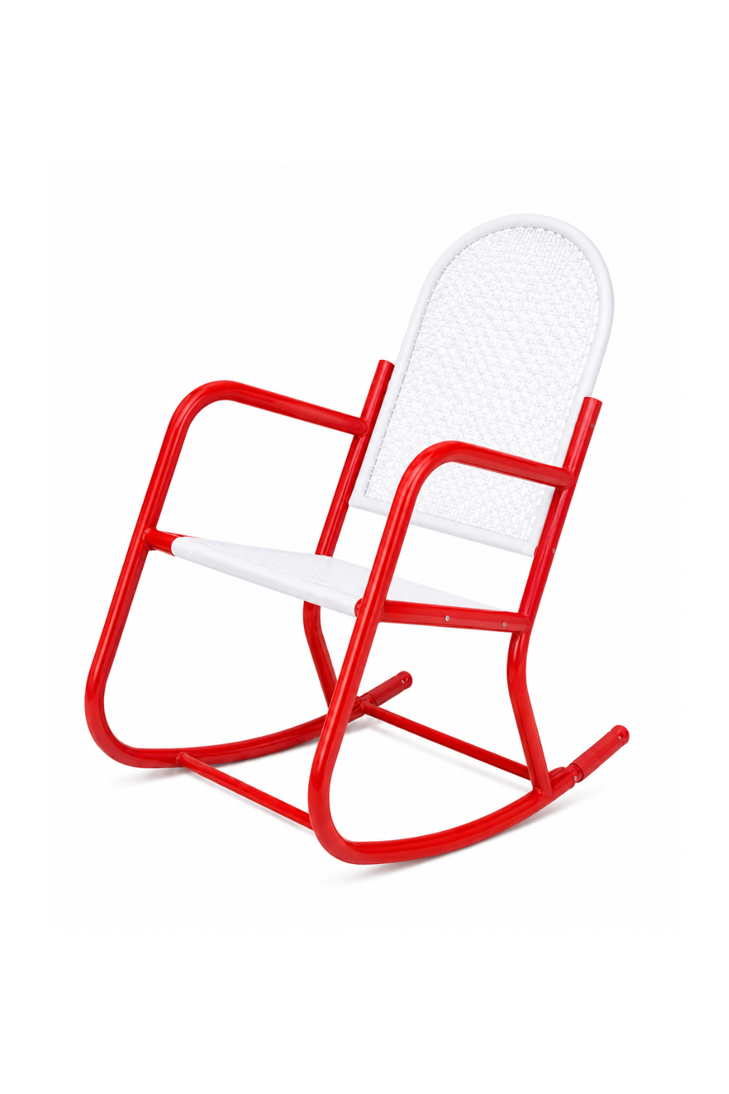 Silla Mecedora Roja y Blanco