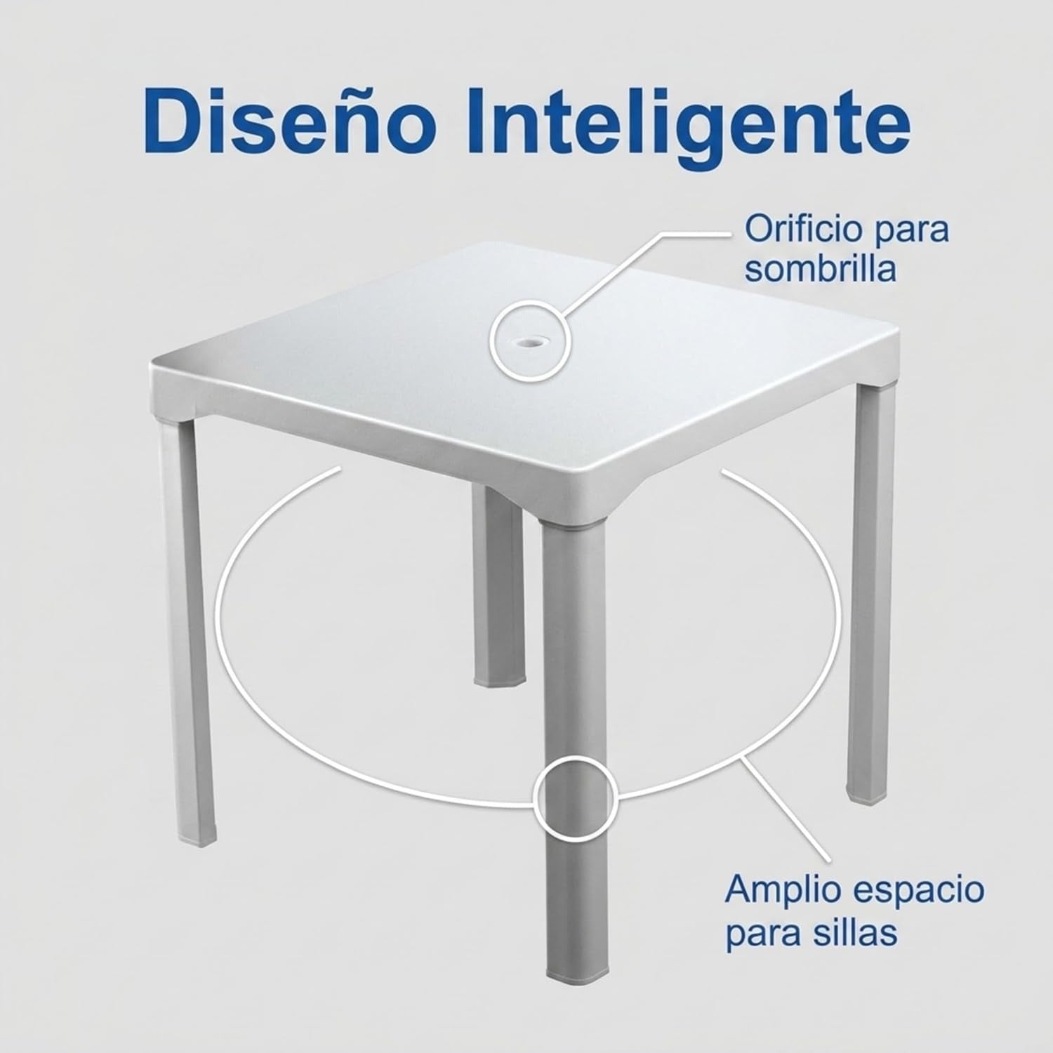 Mesa Desmontable Cuadrada Duna