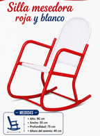 Silla Mecedora Roja y Blanco